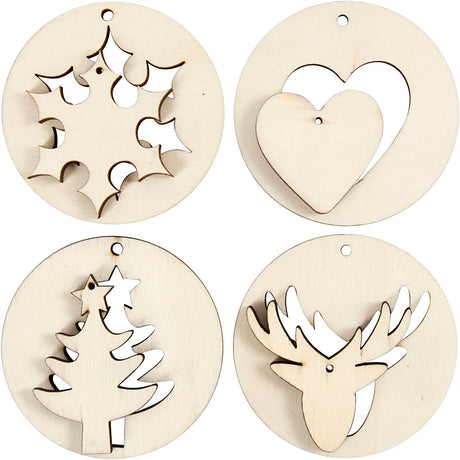 Creativ Company https: www.cchobby.nl 2-in-1-hanging-decorations-d-7-cm-hole size-3-mm-thickness-4-mm-8-piece-1-box