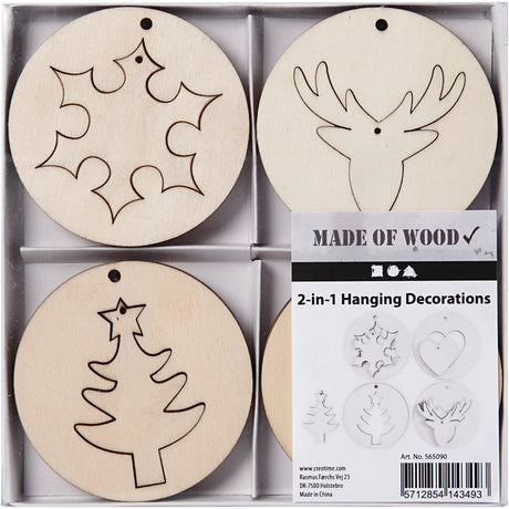 Creativ Company https: www.cchobby.nl 2-in-1-hanging-decorations-d-7-cm-hole size-3-mm-thickness-4-mm-8-piece-1-box