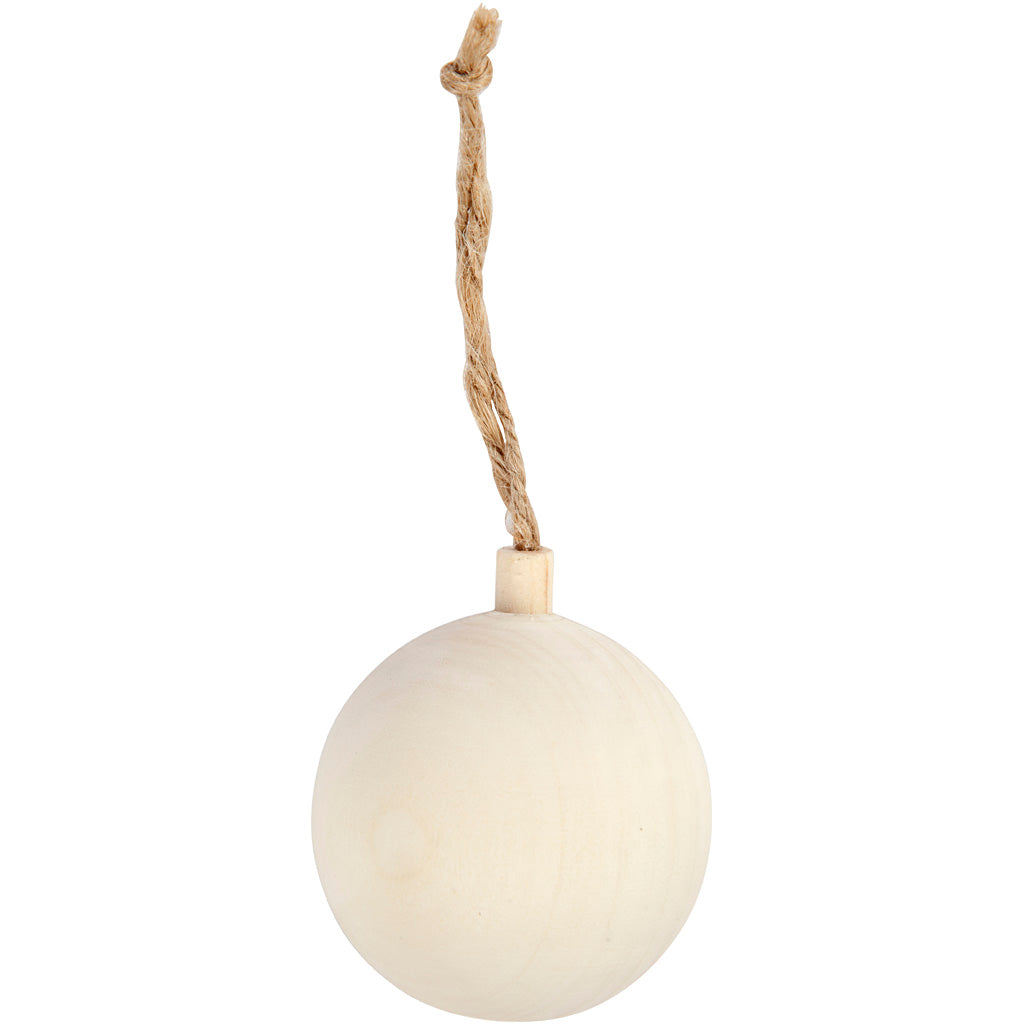 Creativ Company Weihnachtskugel-Anhänger Holz, 5,5cm