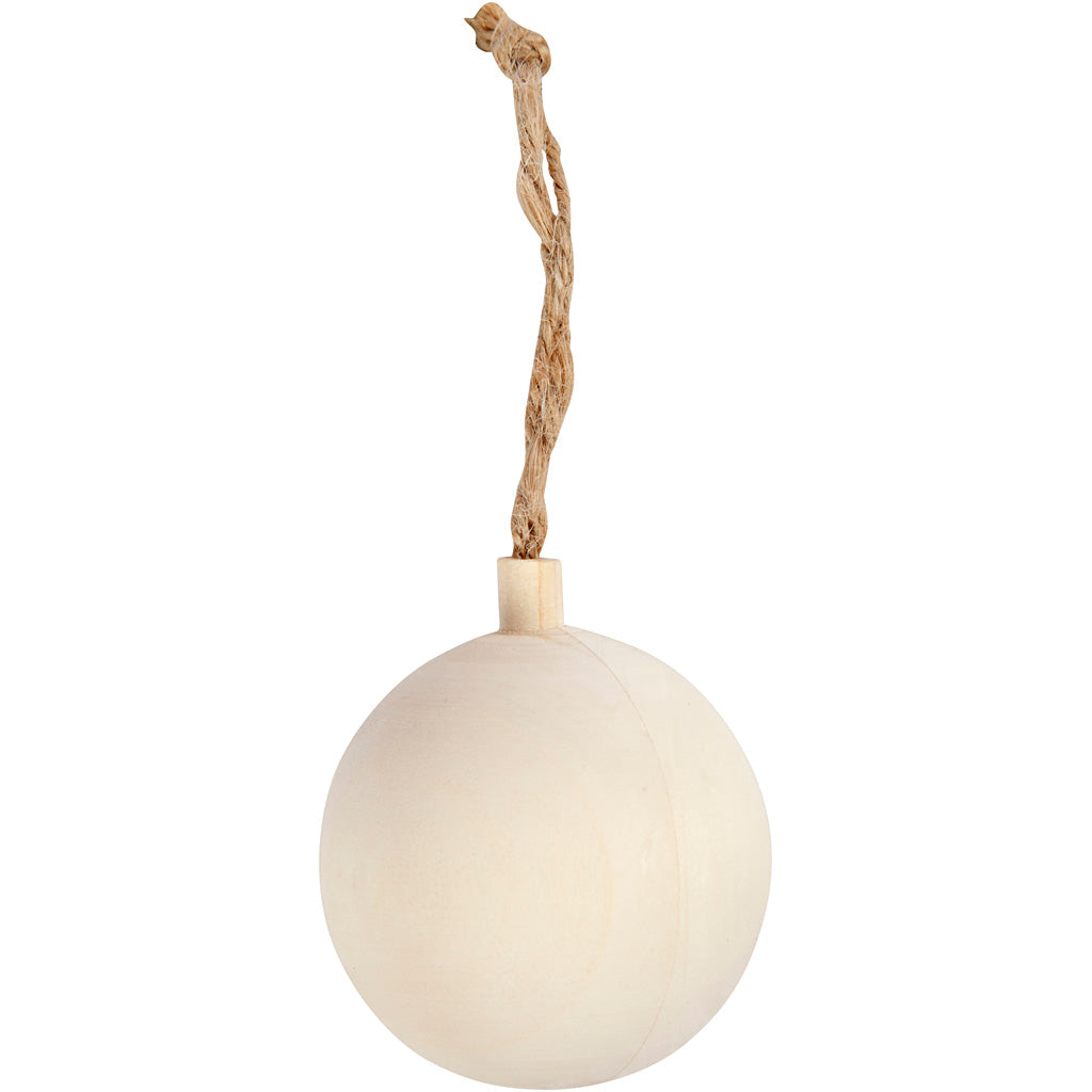 Creativ Company Weihnachtskugel-Anhänger Holz, 5,5cm