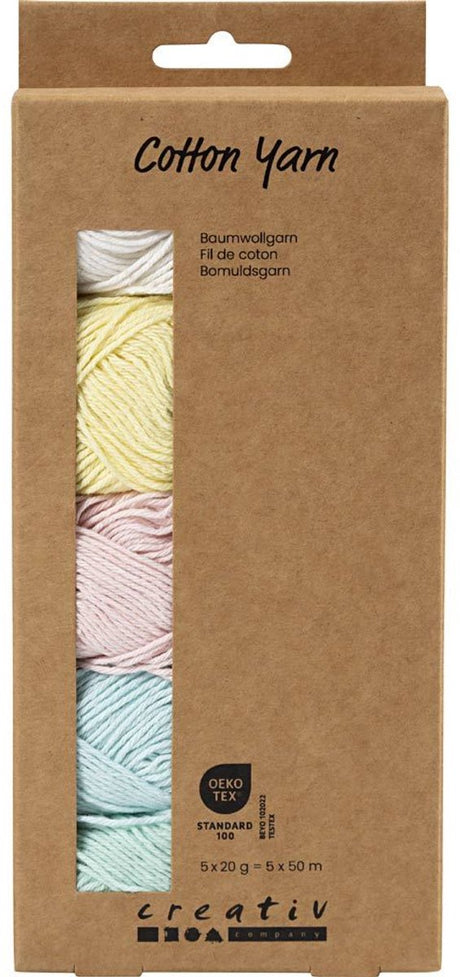 Kreativunternehmen https: www.cchobby.nl Baumwollgarn-Größe-8-4-L-5x50-M-Pastellfarben-5x20-Gr-1-Doos
