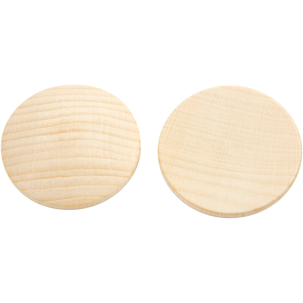 Creativ Company Holzknöpfe, D 40 mm, Stärke 6 mm, 10 Stück 1 Box