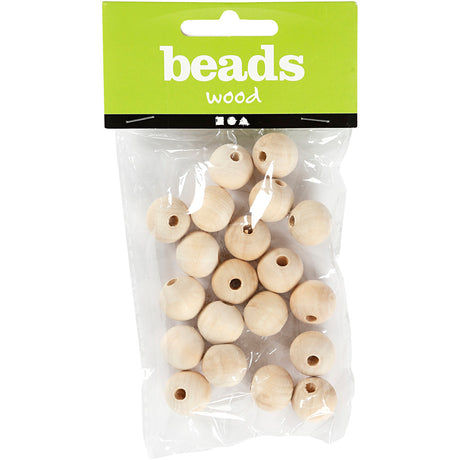 Creativ Company Holzperle, D 15 mm, Lochgröße 3 mm, 20 Stück 1 Box