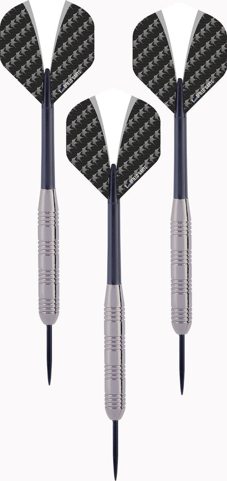 Longfield Darts Steeltip Dartspijl Set 23 Gramm Silber Schwarz 3 Teile