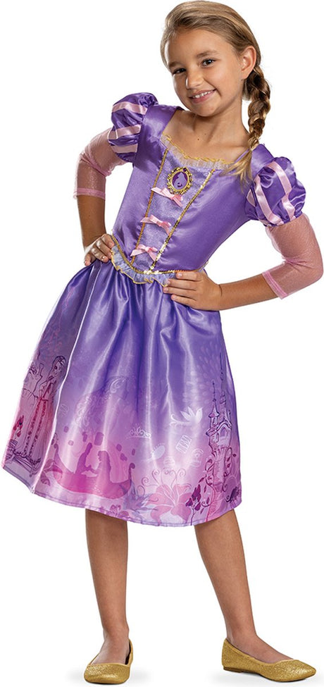 Verkleidung Disney Princess – Tangled, Rapunzel-Kleid Storybook Classic, Größe XS (3–4 Jahre), Mädchen