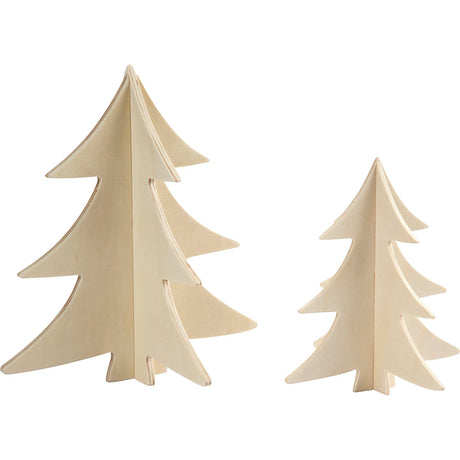 Die Firma Creativ dekoriert Ihre 3D-Weihnachtsbäume aus Holz, 2 Stück.