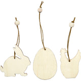 Osterdeko aus Holz, 9-tlg.