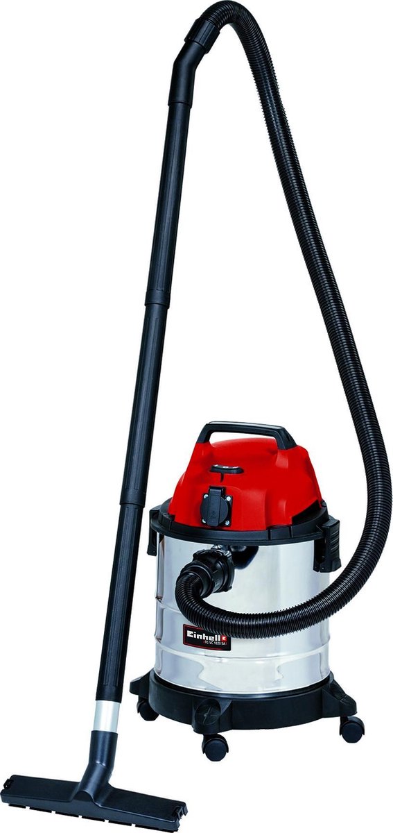 Einhell Elektro-Nass-Trockensauger TC-VC 1820 SA – 1250 W – 180 mbar – 20 l – 3-teiliges Kunststoffrohr – 150 cm Saugschlauch – Schaumstofffilter – automatischer Anschluss