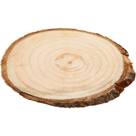 Creativ Company Holzscheibe mit Rinde, Größe 9,5x6 cm, Stärke 6 mm, 12 Stück 1 Box