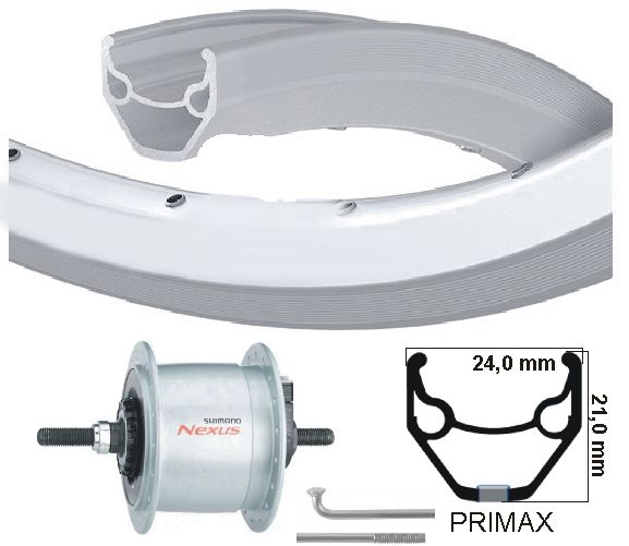 KGS Vorderrad 28 Zoll (622) Nabendynamo RB 6V 3 W Felge silber