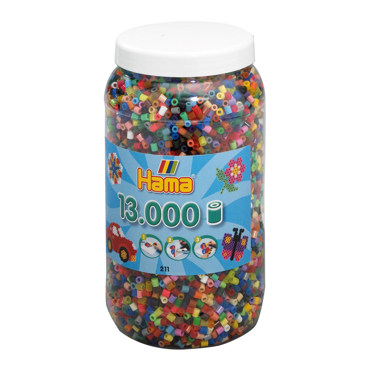 Hama iron beads in pot mix (068), 13,000th.