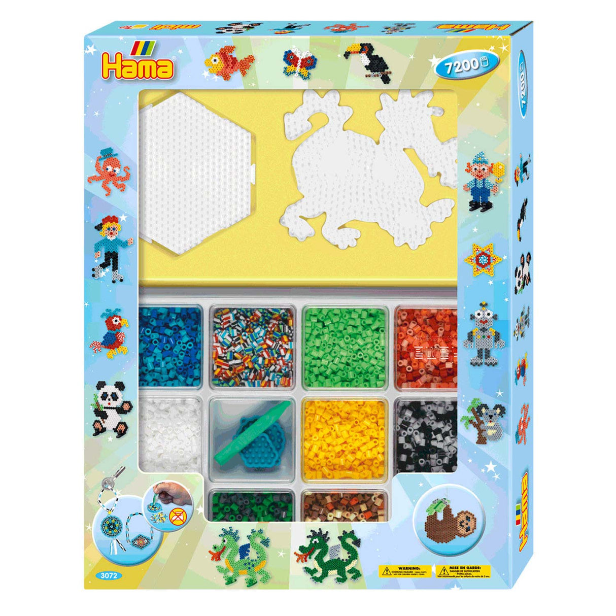 Hama Midi-Bügelperlen-Set Geschenkbox, 7200-tlg.