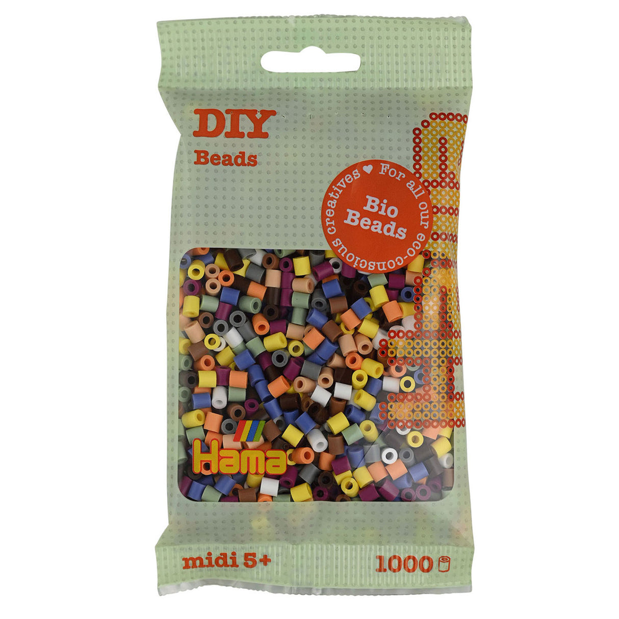 Hama Bio String Beads Pastel Mix (197), 1000st.