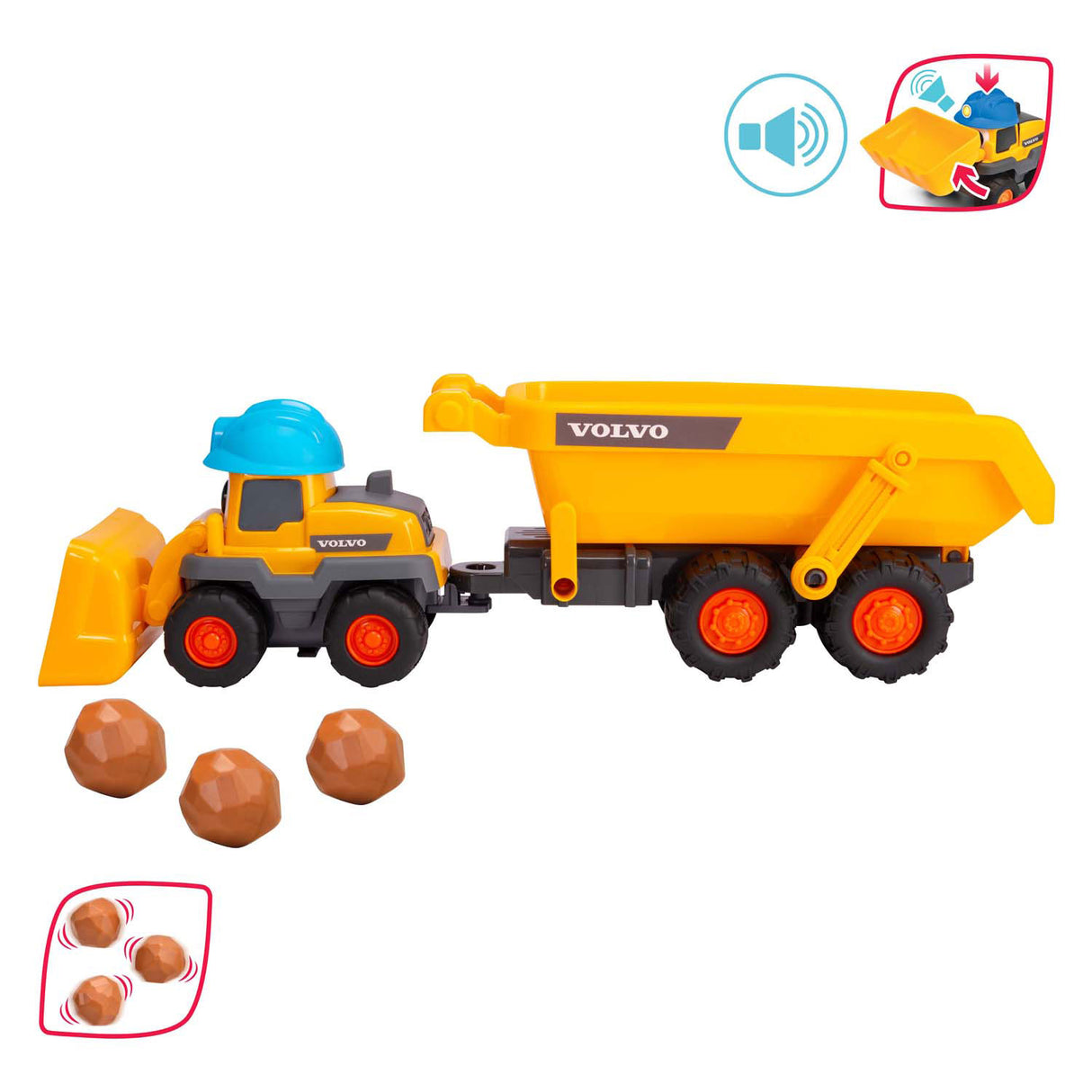 Dickie Simba - ABC - Tracey Trailer - Bagger - Muldenkipper - Volvo - Licht und Ton - ab 1 Jahr