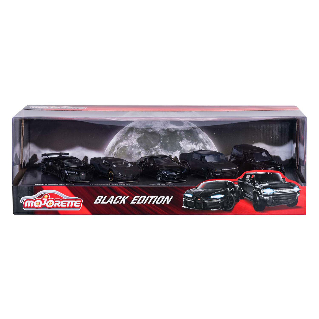 Majorette Black Edition Druckgussfahrzeuge, 5 Stück.