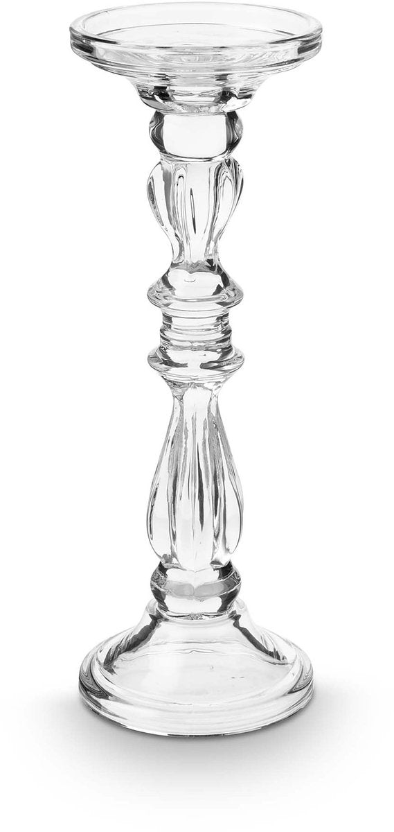 Vtwonen - kandelaar - transparant - glas - 10x28.5cm