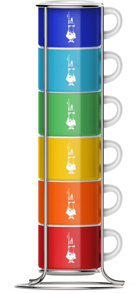 Bialetti impilabili di colori Espressotassen im Gestell 6 Stück