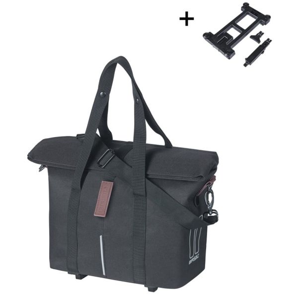Basil Fahrradhandtasche City Mik 8 - 11 Liter 19 x 30 x 26 cm - Schwarz