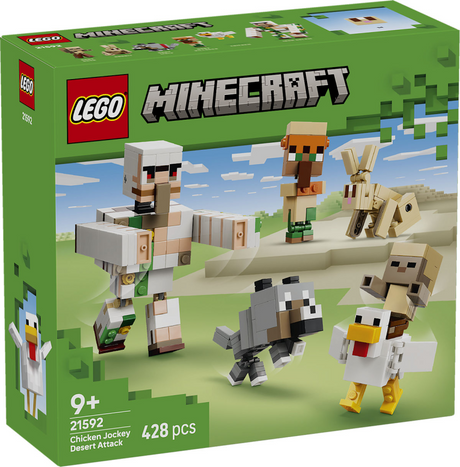Lego Minecraft Chicken Rider Wüstenangriff Spielzeug für Kinder mit Charakteren 21592