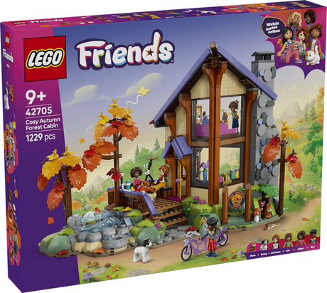 Lego Friends gemütliche Waldhütte im Herbst, Spielzeug mit Tierfiguren und Puppen 42705