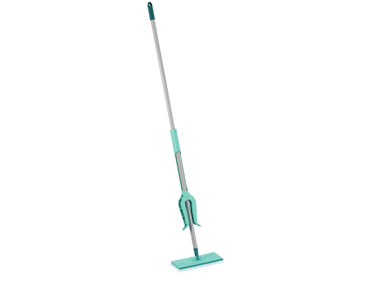 Leifheit Picobello Bodenwischer S Micro Duo mit Stiel – 27 cm Wischbreite – Türkis – Grau