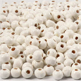 Creativ Company Holzperlen, D 5 mm, Lochgröße 1,5 mm, ca. 150 Stück, weiß, 6 g 1 Box