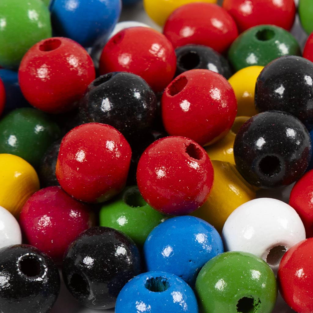 Creativ Company Holzperlen Verschiedene Farben, 150.
