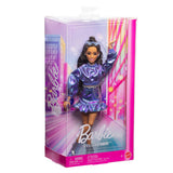 Barbie-Puppe im Deluxe-Stil – Oberteil und Rock in Metallic-Blau