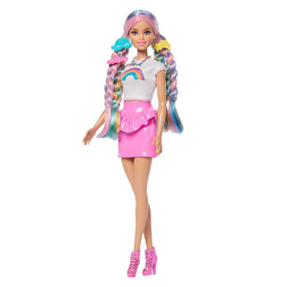 Barbie ist ein fantastisches Regenbogen-Glitzer-Haarspiel