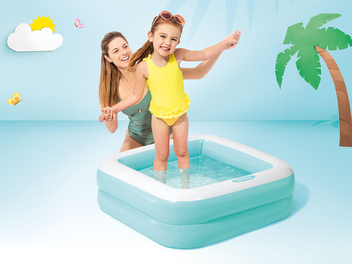 Intex fyrkantig baby pool blå