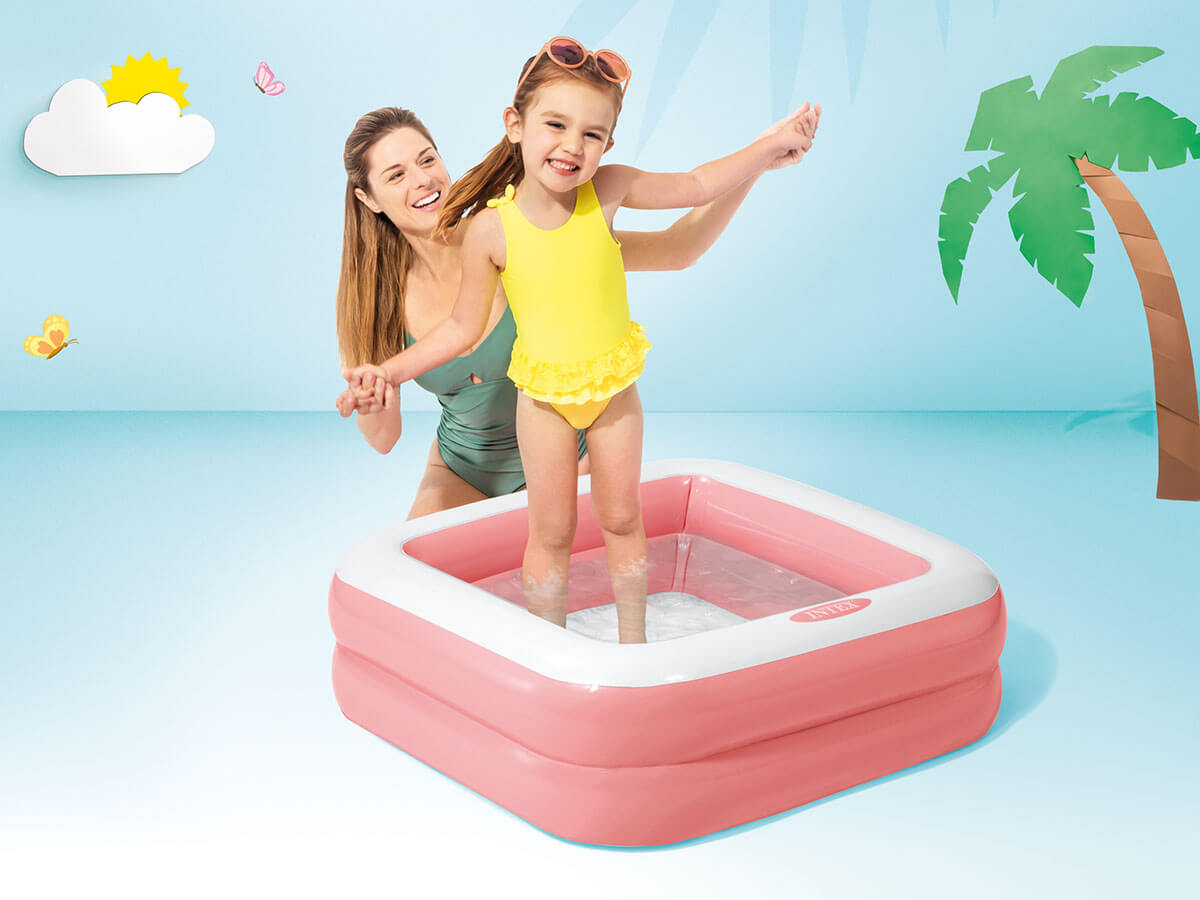 Intex square baby swimming pool blue