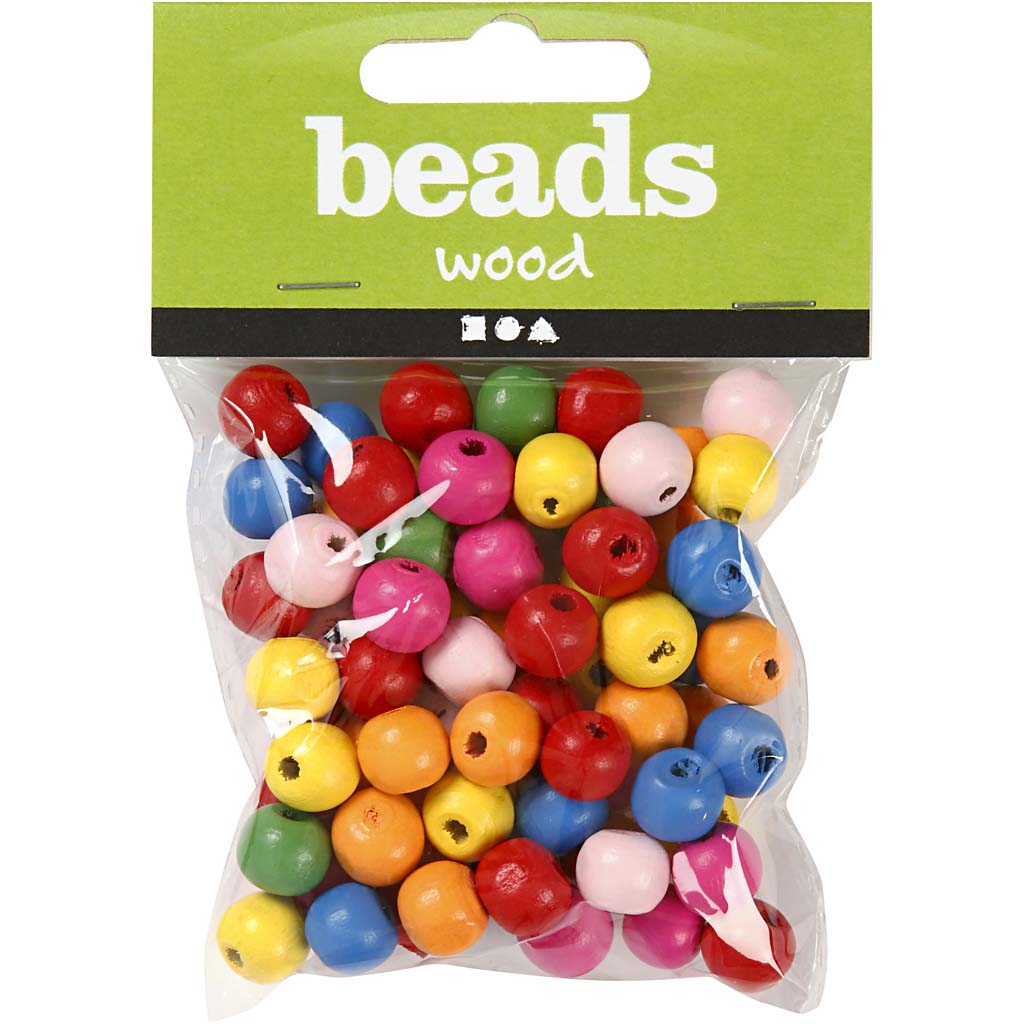 Creativ Company Holzperlen Mix 10mm, 70Stk.