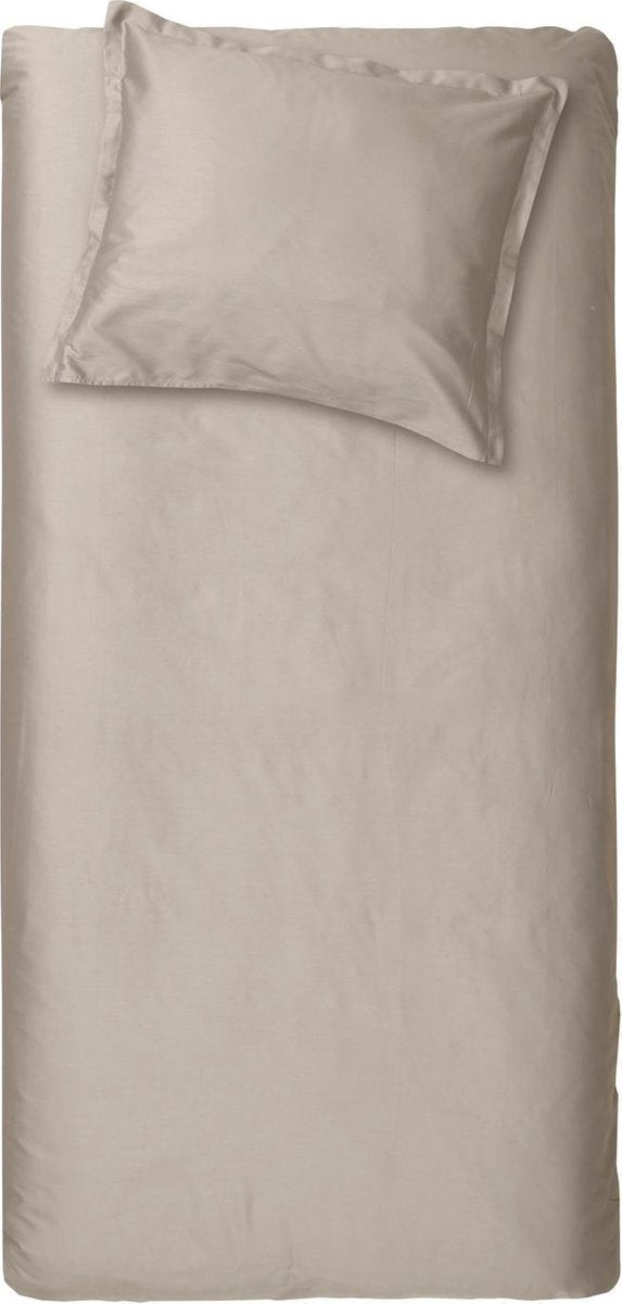 Cinderella sundays dekbedovertrek - 1 persoons - satijn - 140 x 200 220 cm - taupe + 1 kussensloop 60x70