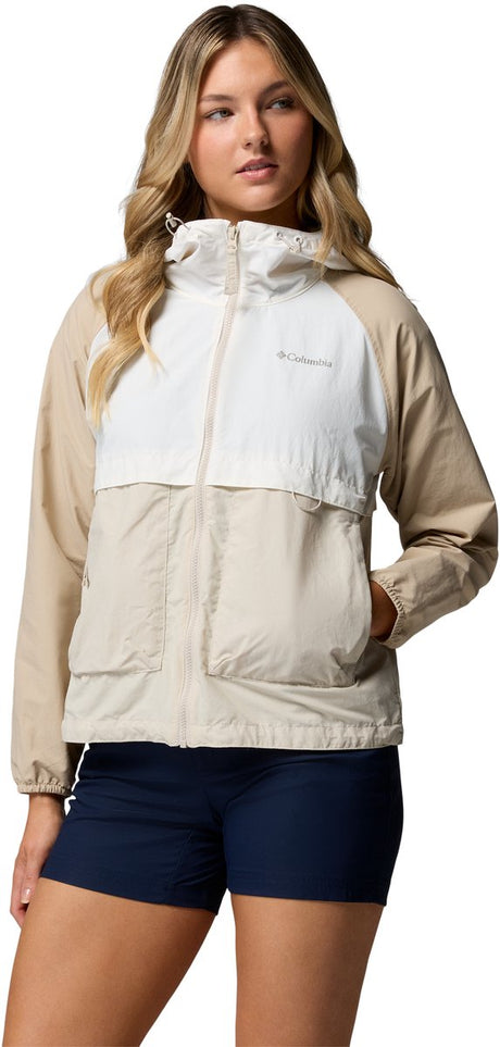 Columbia Spire Valley™ Windbreaker-Damen-Outdoorjacke – dunkler Stein, Meersalz, uraltes Fossil