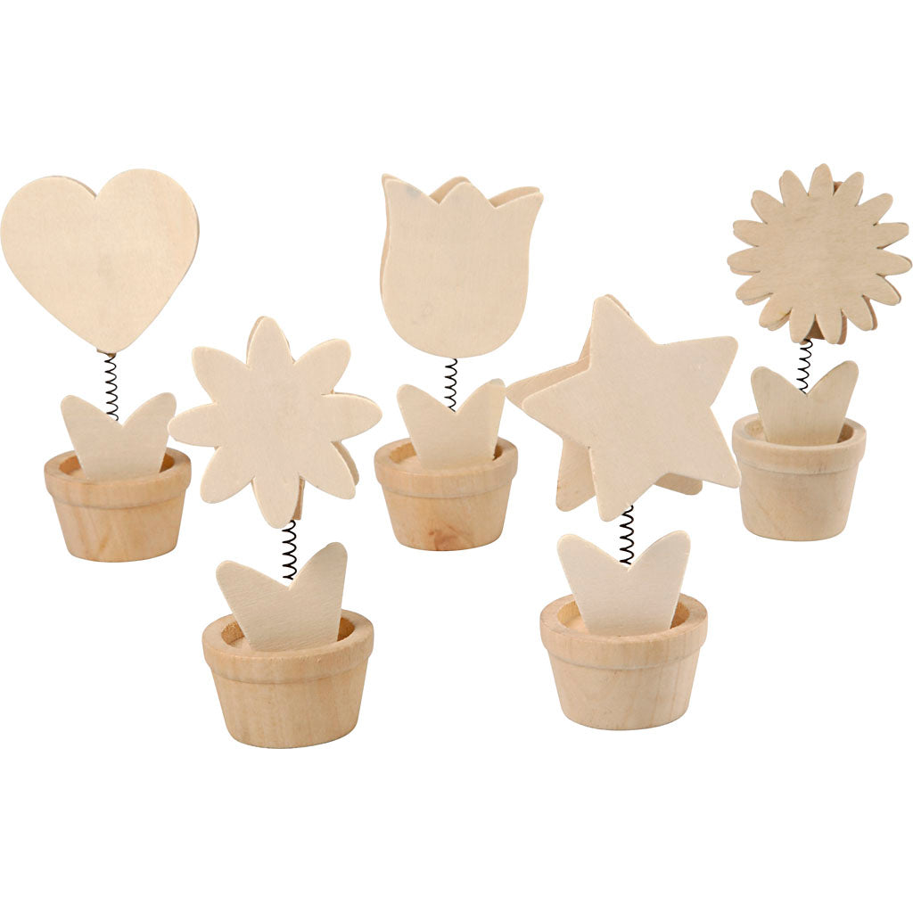 Creativ company decorate your wooden memo clip flower, 10pcs.