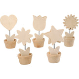 Creativ company decorate your wooden memo clip flower, 10pcs.