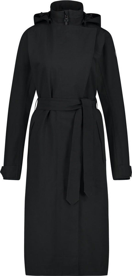 Agu trench coat long regenjas urban outdoor dames - zwart - xs