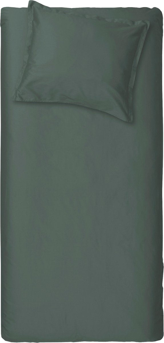 Cinderella sundays dekbedovertrek - 1 persoons - satijn - 140x200 220 cm - donker groen + 1 kussensloop 60x70