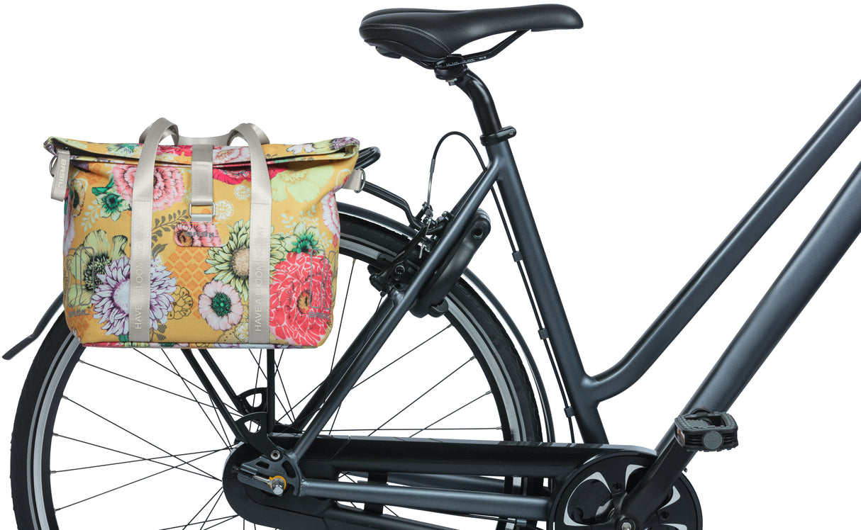 Basil Bloom Field Mik Fietshandbag - Geel, Compact and Su tble - 8-11L