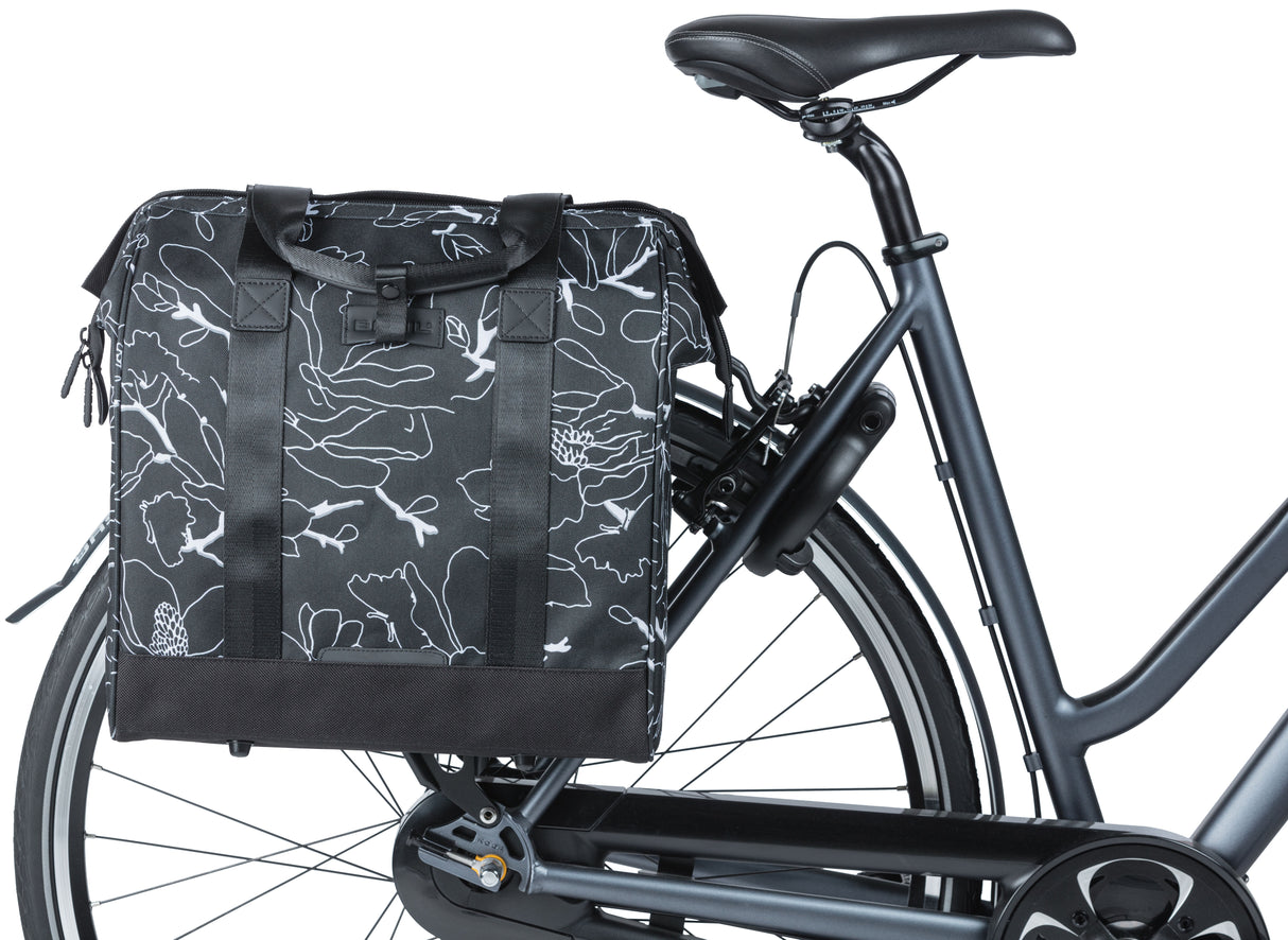 Basil Grand Flower Fietshopper - Black Water -Dispst Bag con scatola per laptop - 23L