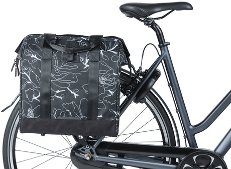 Basilikum Grand Flower Bicycle Shopper Schwarzes Wasser -Dispst -Tasche mit Laptop Box 23l