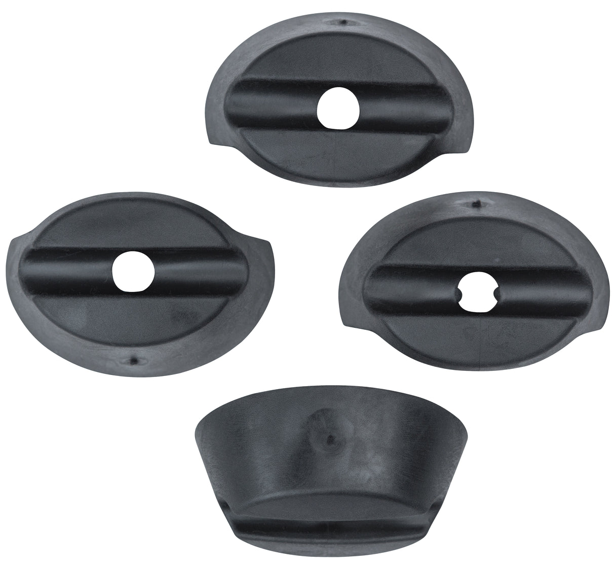 Basilikum Buddy Gummi -Ring -Set von 4 Schwarz