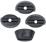 Basilikum Buddy Gummi -Ring -Set von 4 Schwarz