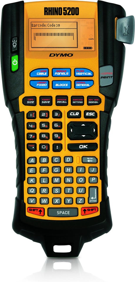 Dymo Rhino 5200 Etikettendrucker | Industrieetiketten | Tragbarer, robuster Etikettendrucker für Niederspannungs-, Elektro- und MRO-Profis