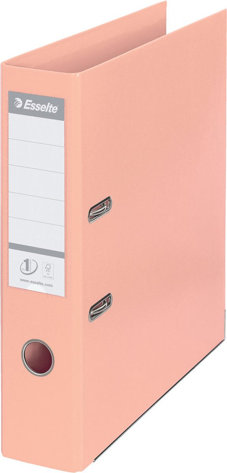 Esselte Solea-Karton-A4-Ordner – Kapazität 600 Blatt – Rückenbreite 75 mm – Pfirsich