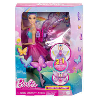 Tanzende und flatternde Barbie-Puppe – magische Schmetterlingsflügel