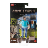 Minecraft Mattel, eine Film-Actionfigur Steve – 10 cm große Actionfigur mit zwei Taschen