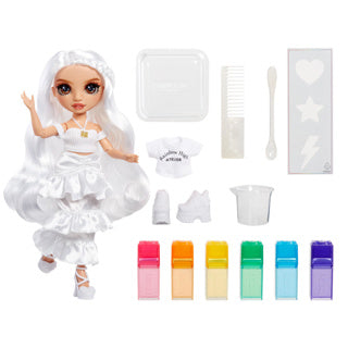 Regenbogenhohes Aquarell schafft Modepuppe – braune Augen