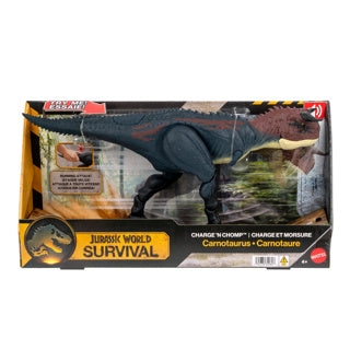Mattel Jurassic World Run and Bite Carnotaurus rennende brüllende Dinosaurier-Actionfigur