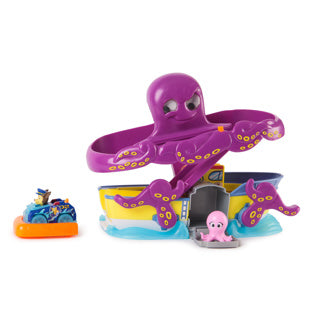 Paw Patrol Pup Squad Octopus Rescue Spielset, 6,3 cm großes Chase-Spielzeugauto und Baby-Octopus-Figur, Spielzeug für fantasievolles Spielen